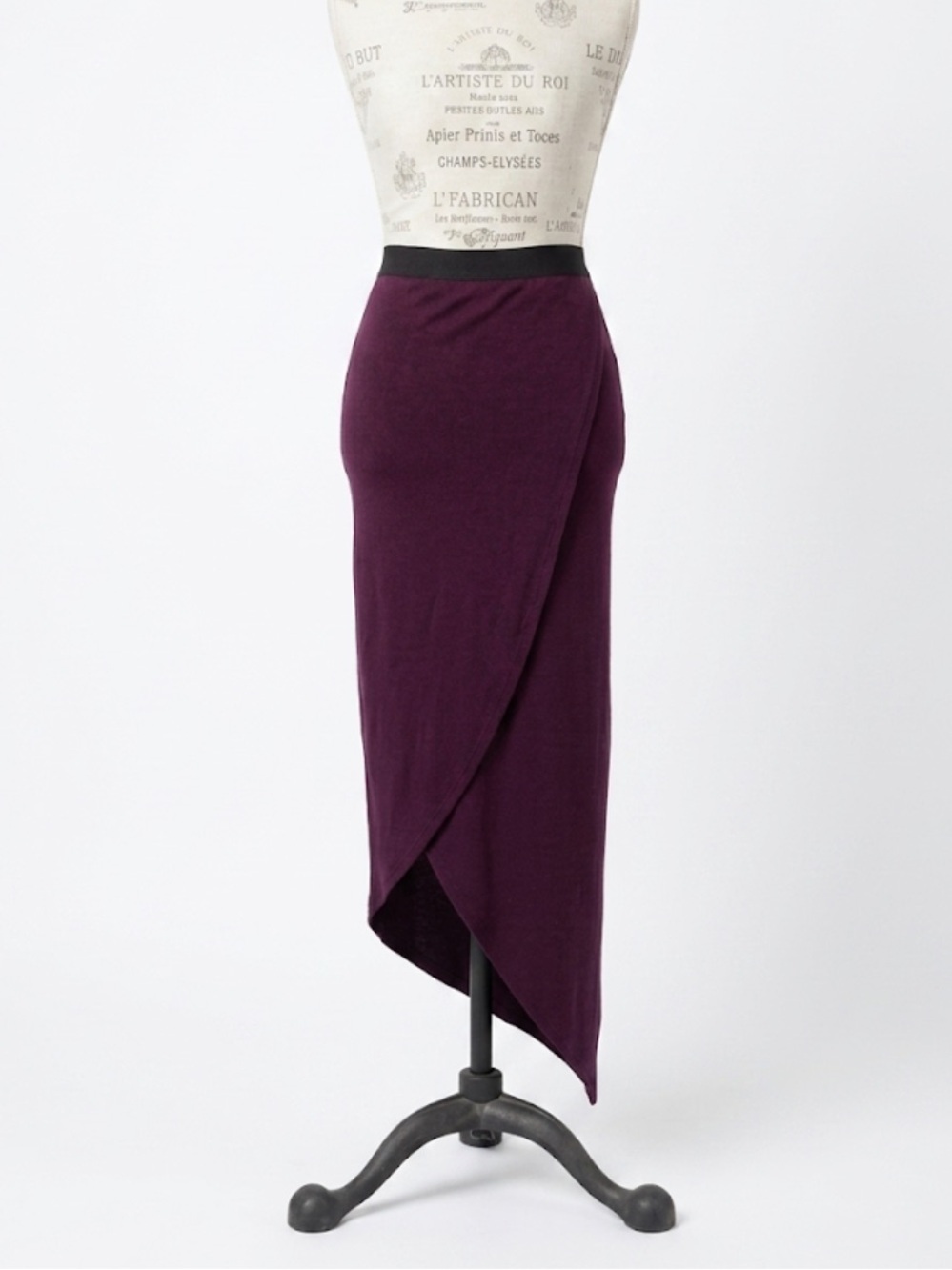 Michelle Mason Asymmetric Wrap Skirt Wine Plum Size P (XS) New With Tags!
